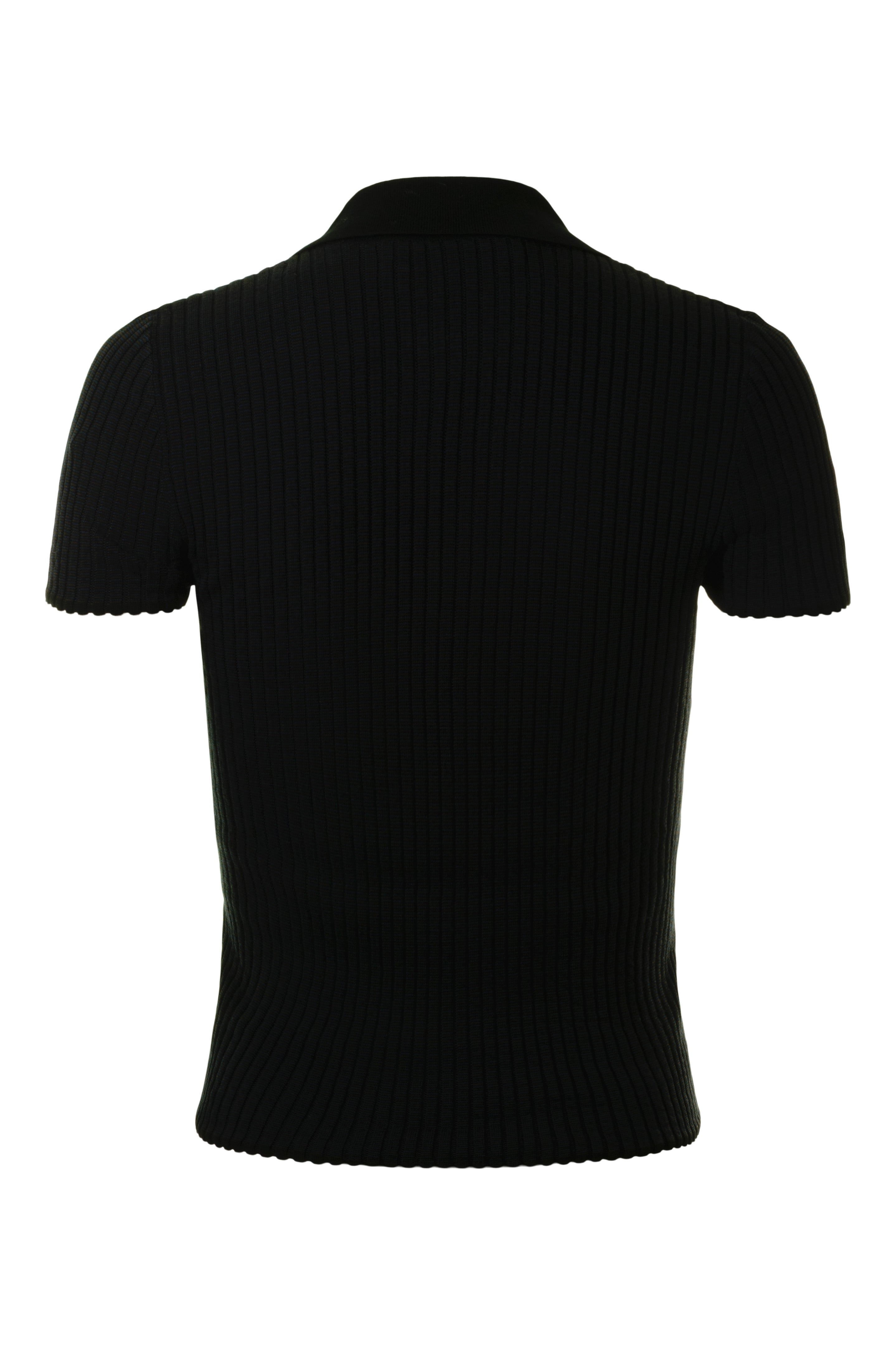 White & Warren Cotton Ribbed Polo in Brown Combo