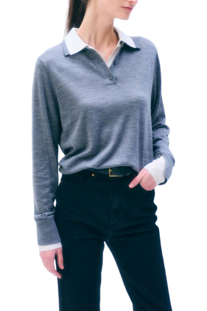 White & Warren Superfine Merino Layered Polo