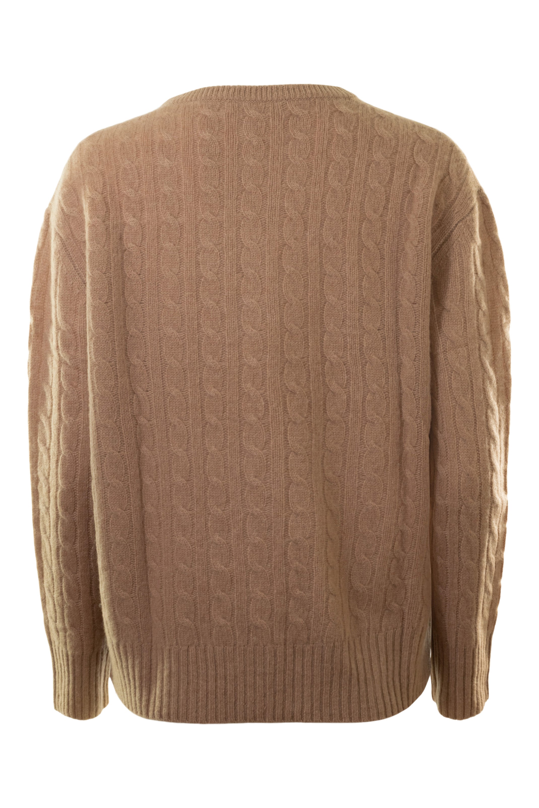White & Warren Featherweight Cable Knit V-neck Sweater