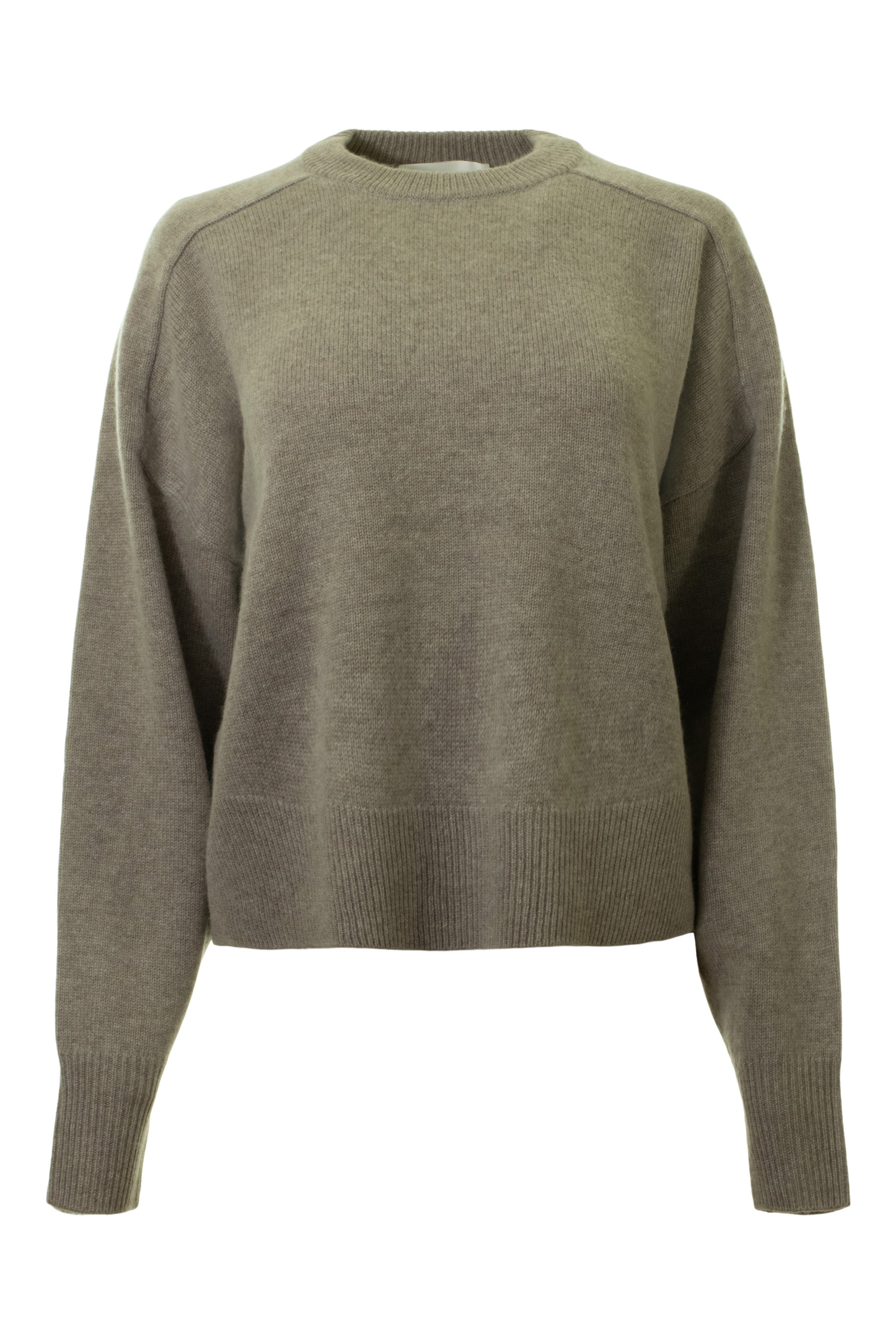 White & Warren Cashmere Blend Luxe Fringe Crewneck Sweater