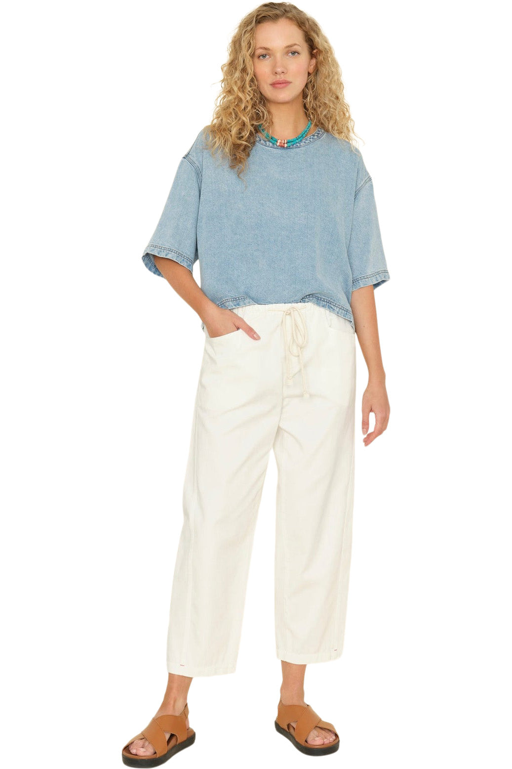 Xirena Baxter Twill Pant in Chalk White