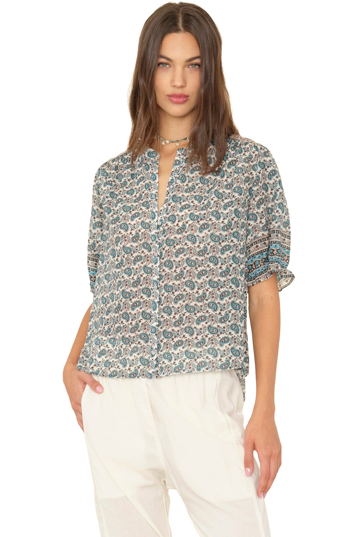 Xirena Eden Shirt in Blue Bay