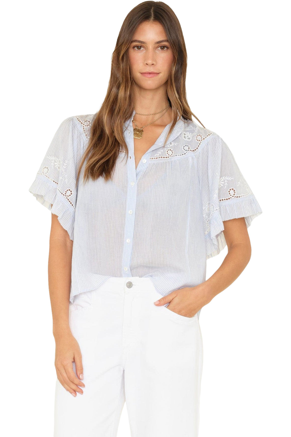 【19SS】L'Appartement XiRENA シャツ Larsen Top White - Alhambra | Women's Clothing Boutique, Seattle