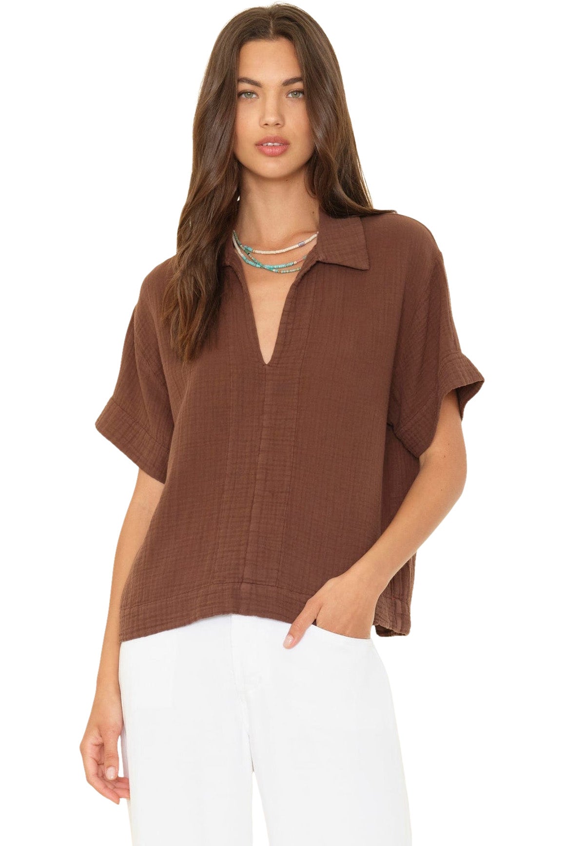 Xirena Reign Top in Cocoa Bean