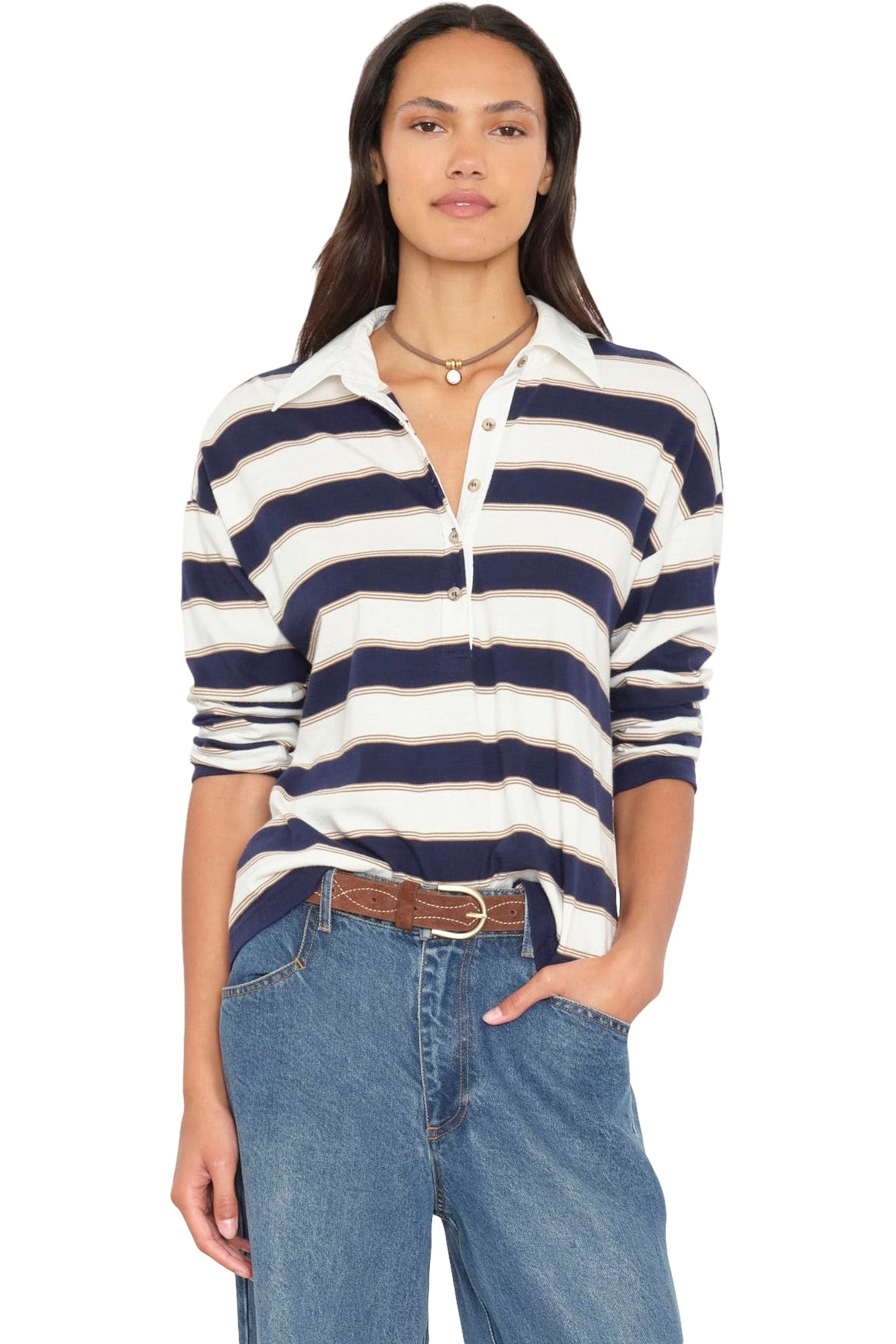 Xirena Troy Top in Navy Crescent