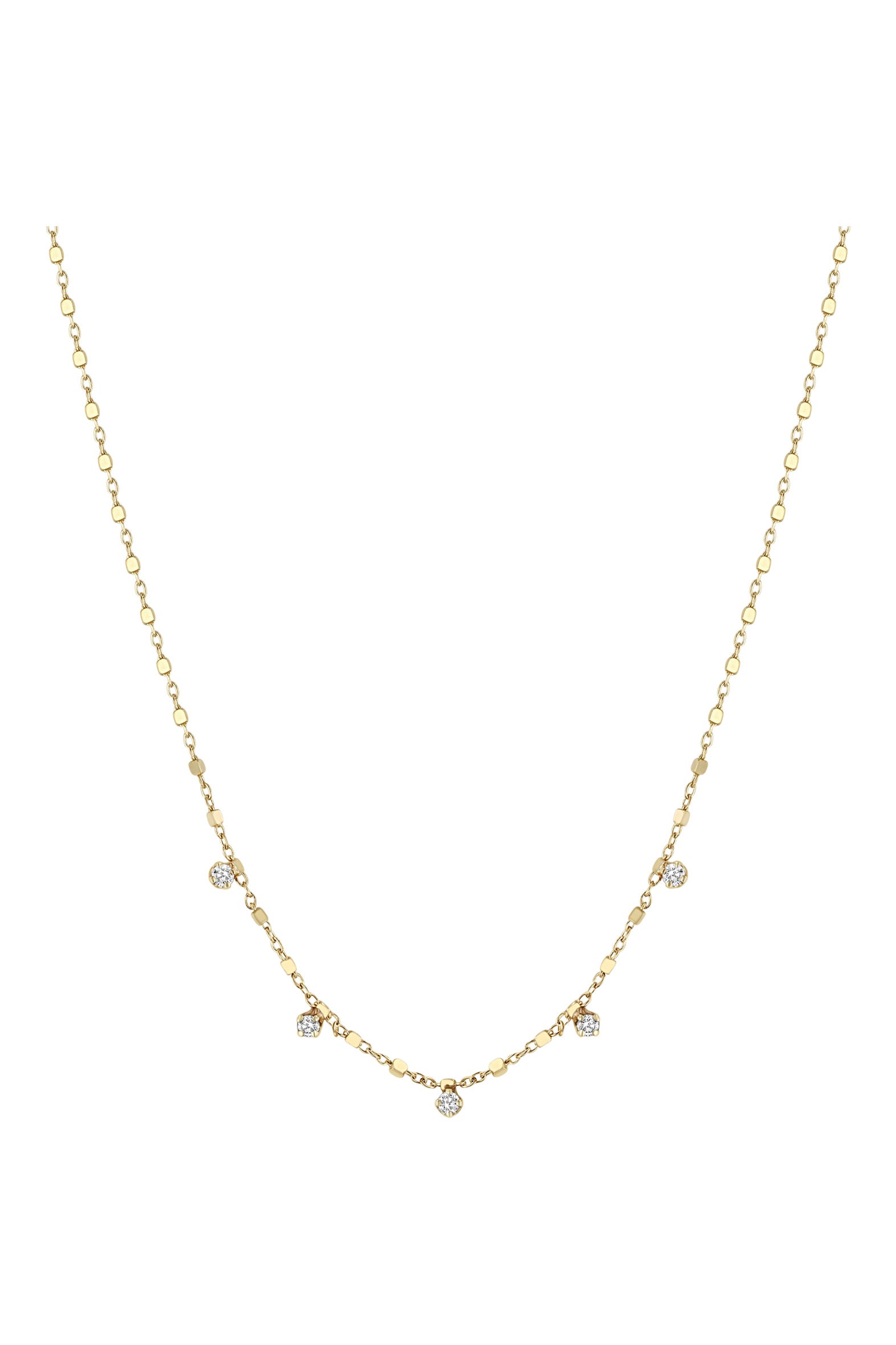 Zoe Chicco 14k Tiny Cable Square Necklace in Yellow Gold