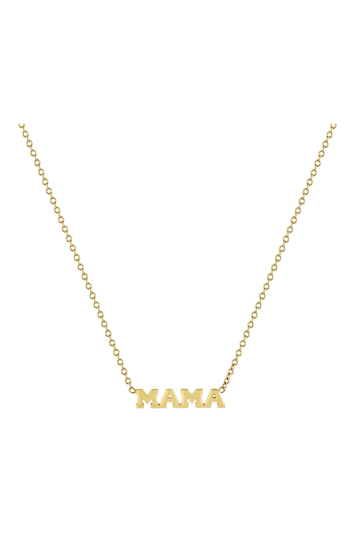 Zoe Chicco Itty Bitty Mama Necklace in 14k Yellow Gold