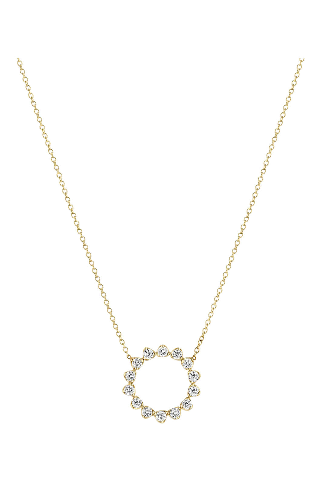 Zoe Chicco 14k Prong Diamond Circle Necklace
 in Yellow Gold