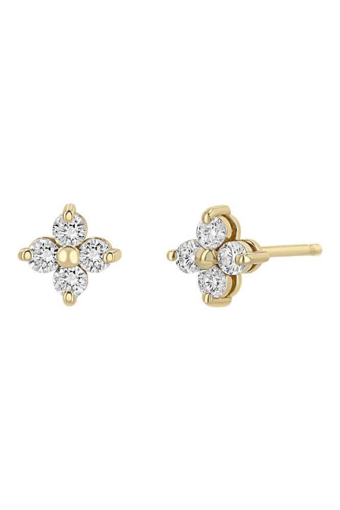 Zoe Chicco Prong Diamond Quad Studs in 14k Yellow Gold