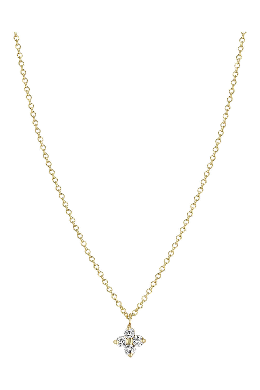 Zoe Chicco 14k Prong Diamond Quad Necklace
 in Yellow Gold
