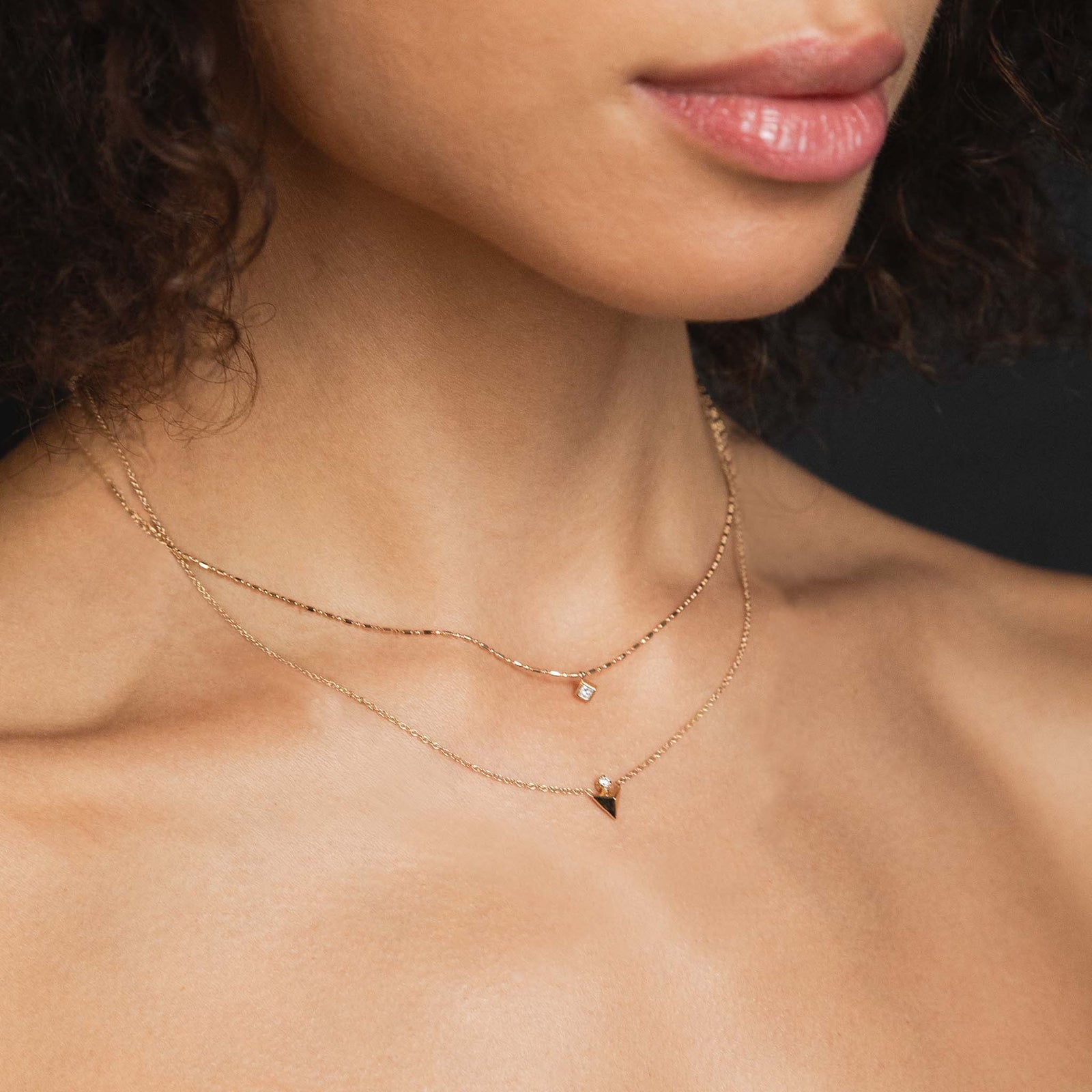 Zoe Chicco 14k Princess Diamond Tube Bar Chain Necklace in Yellow Gold