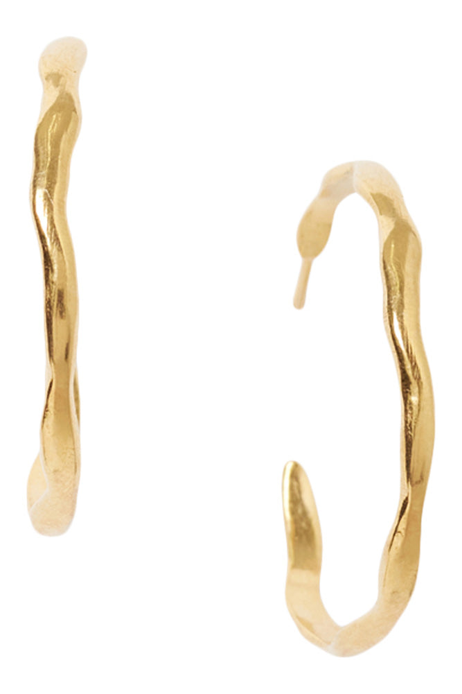 Chan Luu Wave Hoop Earrings in Yellow Gold