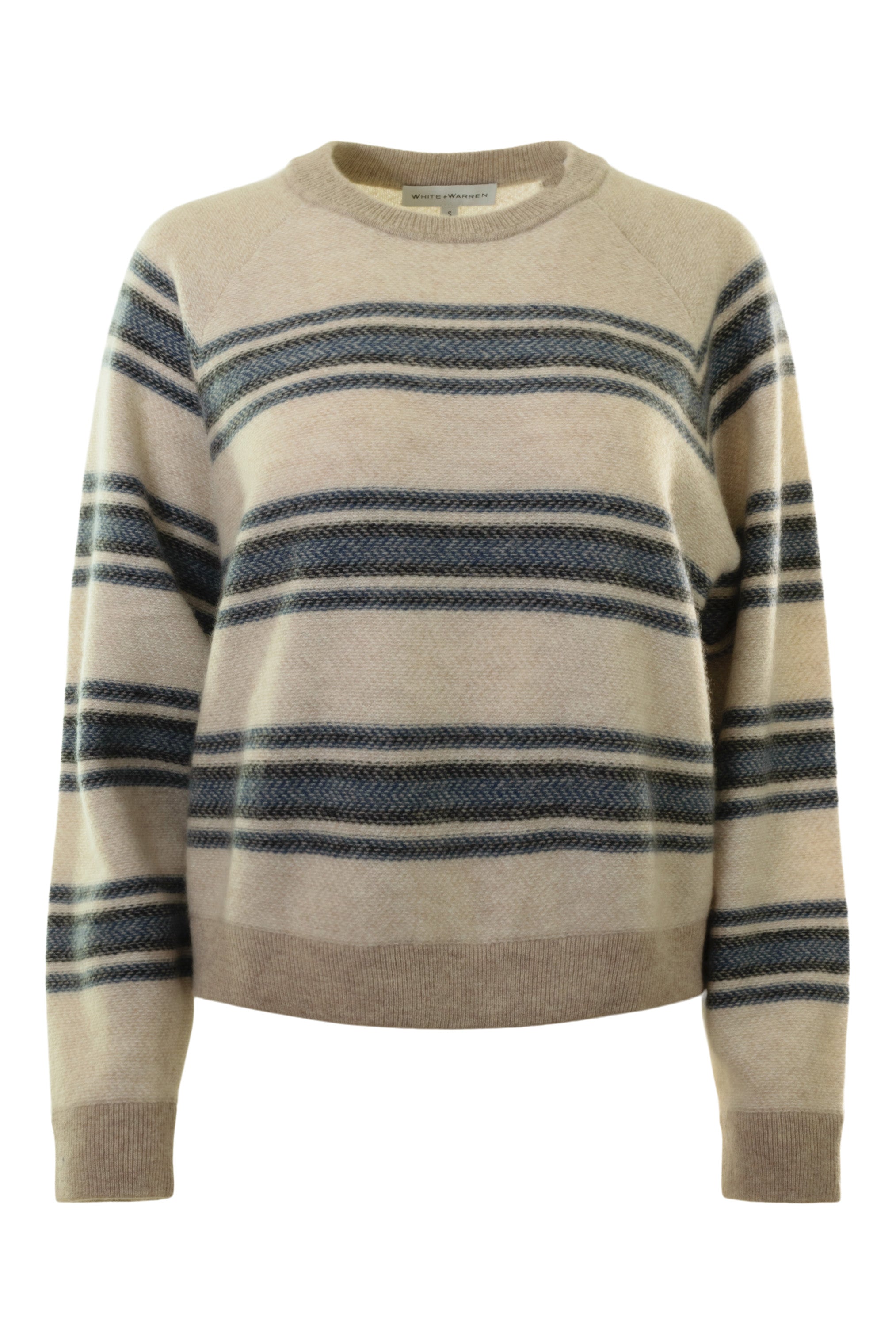White & Warren Cashmere Blanket Stripe Sweater