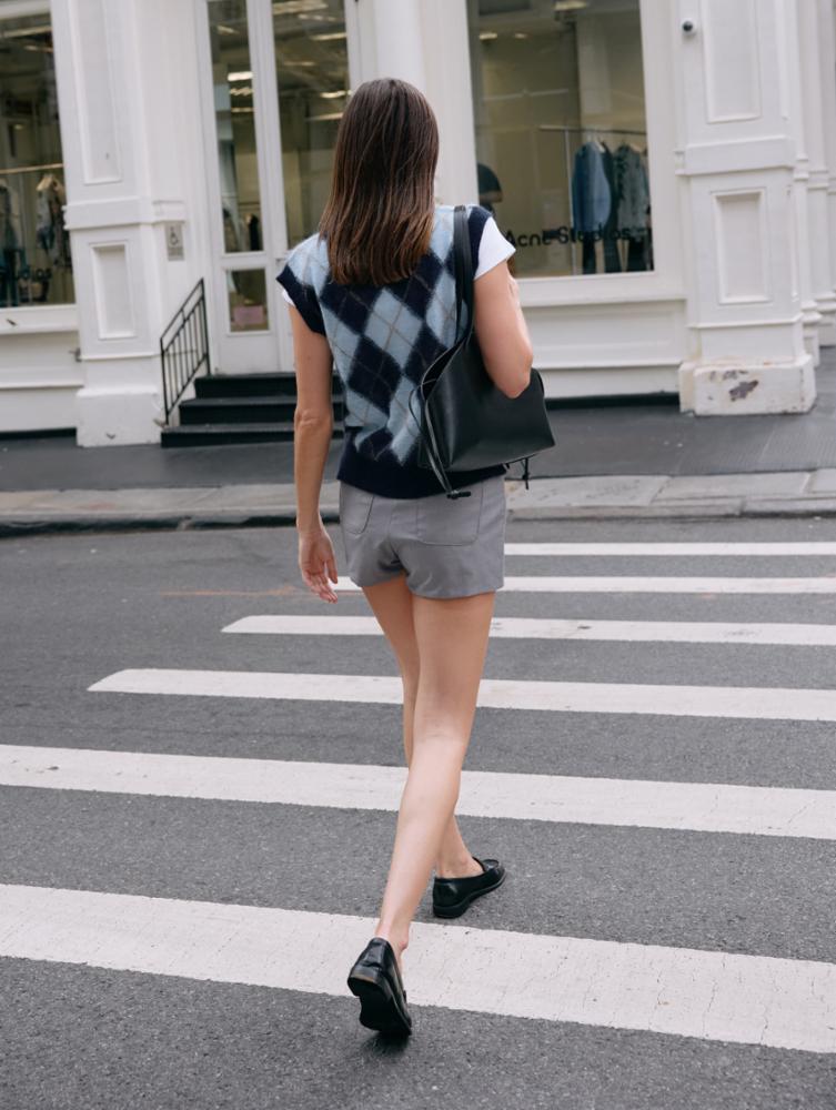 White & Warren Mohair Luxe Argyle Vest