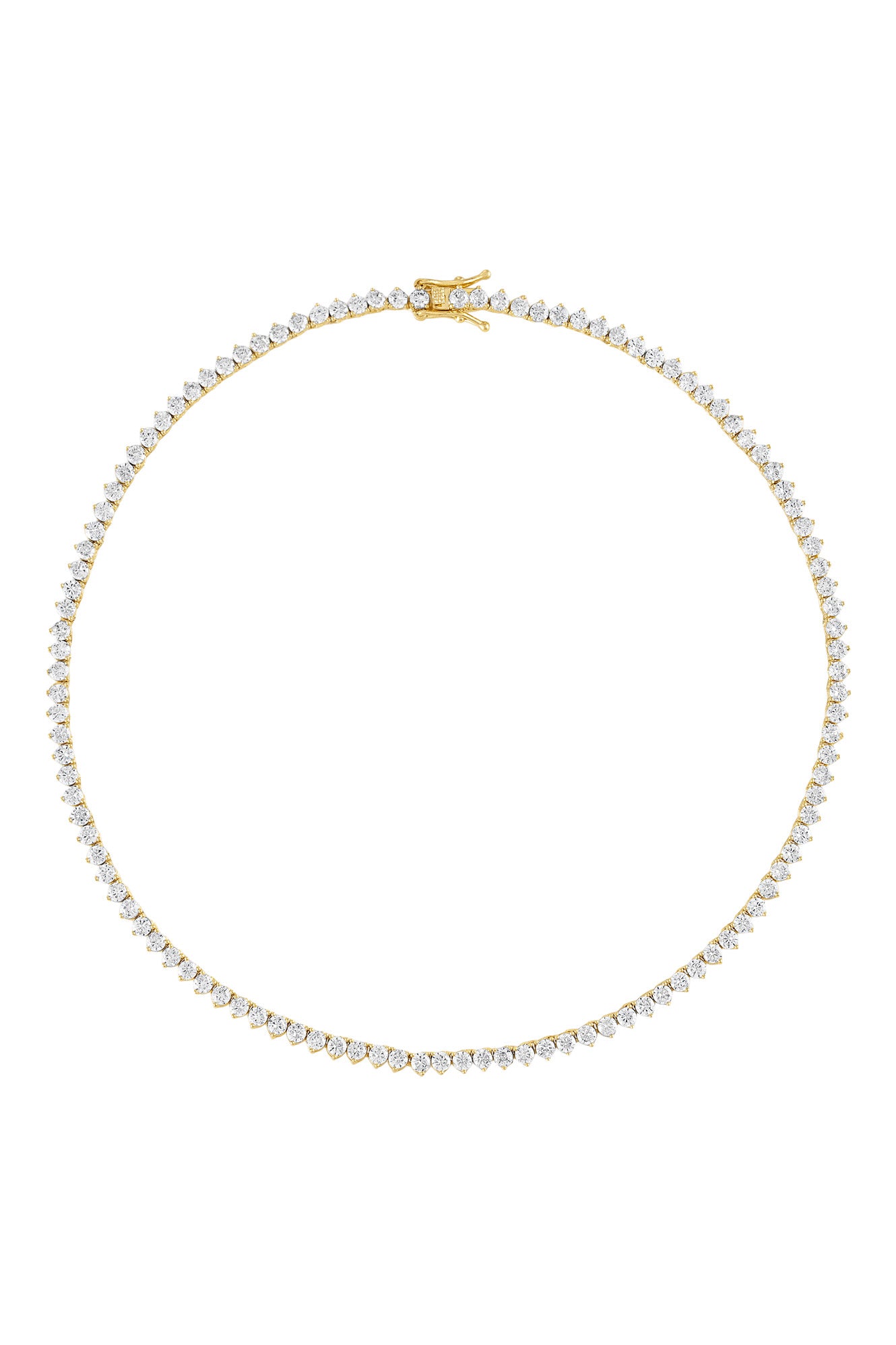 Alexa Leigh Crystal Tennis Necklace in Yellow Gold