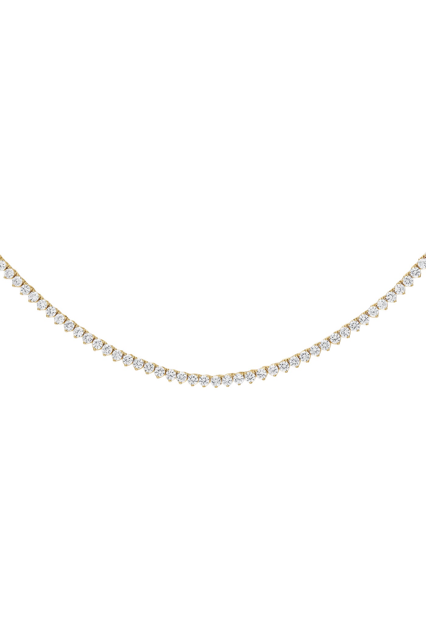 Alexa Leigh Crystal Tennis Necklace in Yellow Gold