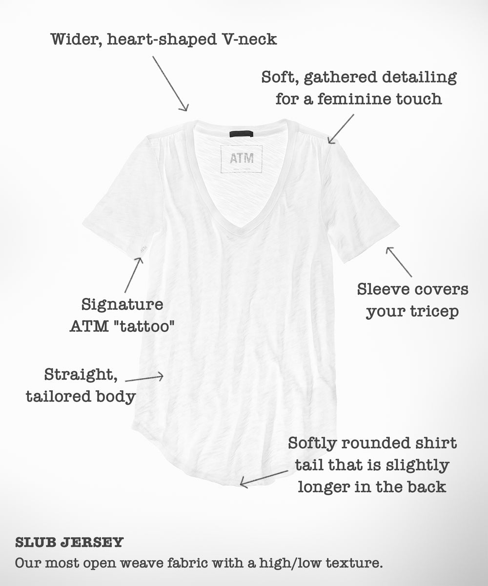 ATM Slub Jersey V-neck Short Sleeve Vneck Tee