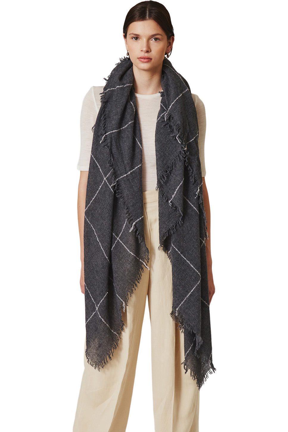 Chan Luu Windowpane Scarf