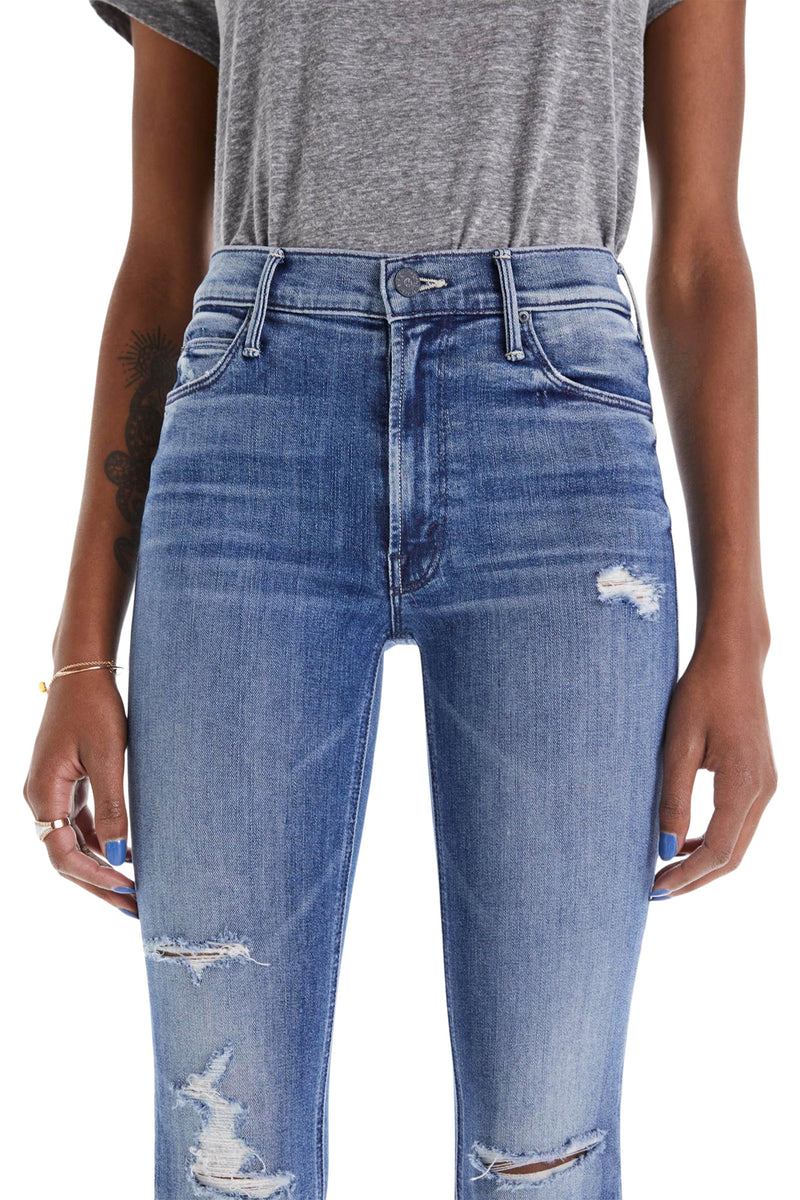 MOTHER Denim Mid Rise Dazzler Ankle Fray in Weekend Warrior