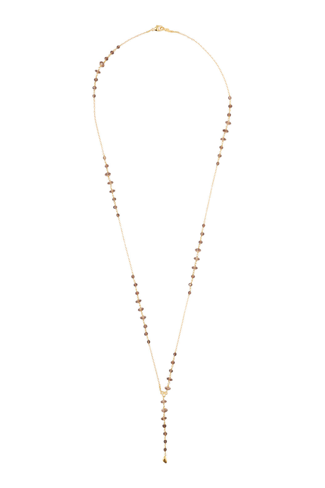 Chan Luu Lariat Beaded Necklace in Yellow Gold
