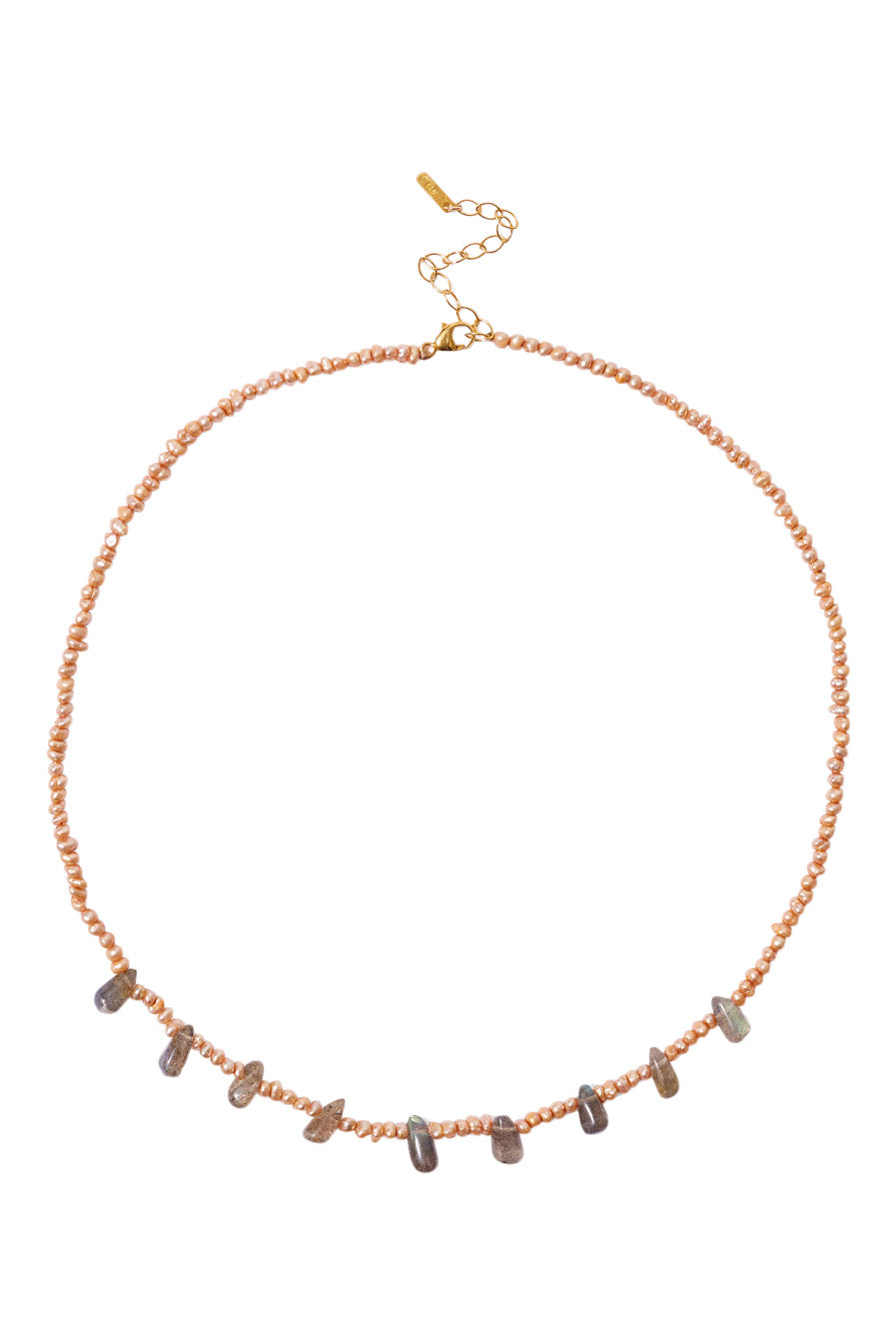 Chan Luu Champagne Pearl and Labradorite Dewdrop Necklace