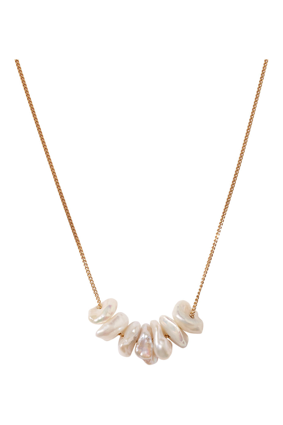 Chan Luu Gold Anini Necklace in White Pearl
