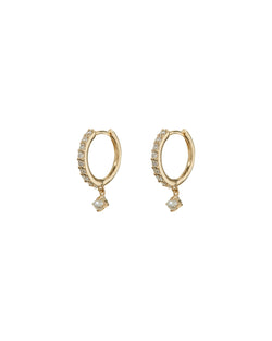 Apres Jewelry Petite Pearl Huggies in 14kt Yellow Gold